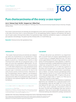 Pure Choriocarcinoma of the Ovary: a Case Report