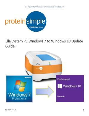 Ella System PC Windows 7 to Windows 10 Update Guide