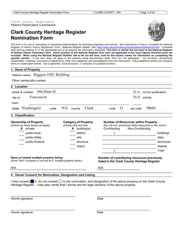 Clark County, Washington Historic Preservation Commission