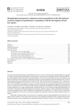 Cypriniformes: Cyprinidae), with the Descriptions of Four New Species