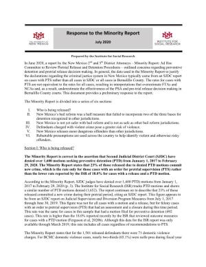 Response to the Minority Report