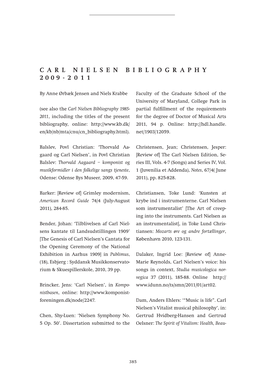 Carl Nielsen Bibliography [Carl Nielsen Studies 5