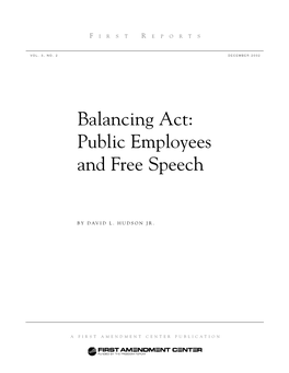 Balancing Act: Public Employees and Free Speech