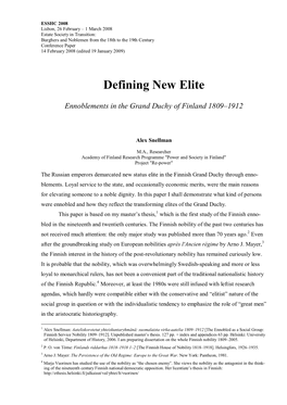 Defining New Elite
