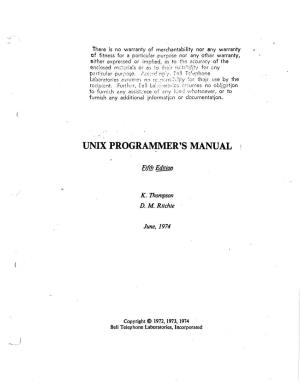 Unix Programmer's Manual