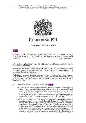 Parliament Act 1911