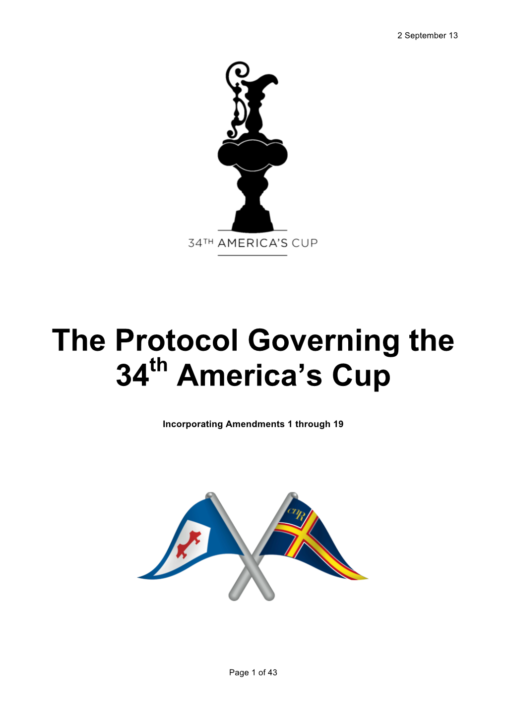 The Protocol Governing the 34 America's