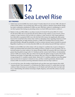 Sea Level Rise KEY FINDINGS