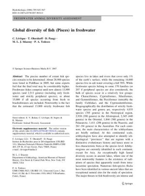 Global Diversity of Fish (Pisces) in Freshwater