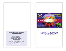 ANNUAL REPORT JULY 2011 -JULY 2012 Unit 601, DMG Center, 52 Domingo M