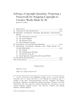 Proposing a Framework for Assigning Copyright to Creative Works Made by AI Jerome D