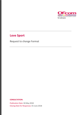 Love Sport Request to Change Format