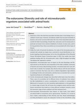 Diversity and Role of Microeukaryotic Organisms Associated with Animal Hosts