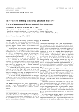 Photometric Catalog of Nearby Globular Clusters?