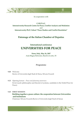 Universities for Peace