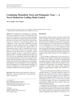 A Novel Method for Codling Moth Control