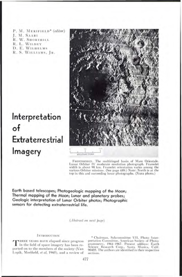 INTERPRETATION of EXTRATERRESTRIAL IMAGERY 479 Degree Polynomial (Bowen, 1960B)