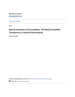 The Need for Qualified Transparency in Internet Intermediaries
