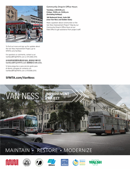 Van Ness Improvement Project Newsletter, Summer 2019