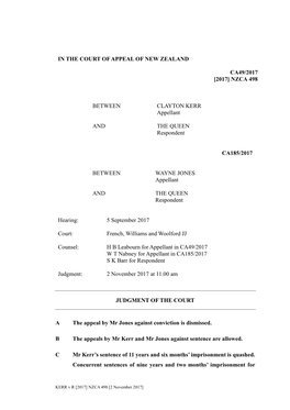 [2017] NZCA 498 BETWEEN CLAYTON KERR Appellant AND