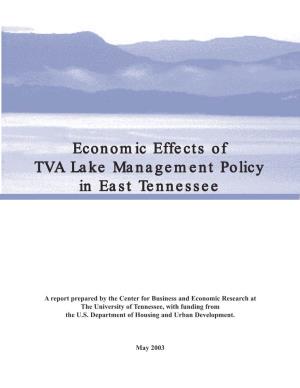 Economic Effects of TVA Lake Management Policy in East Tennessee