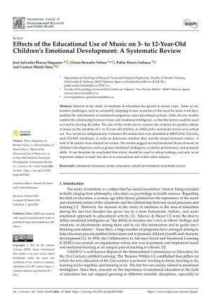Effects of the Educational Use of Music on 3- to 12-Year-Old Children’S Emotional Development: a Systematic Review