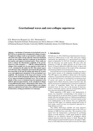 Gravitational Waves and Core-Collapse Supernovae