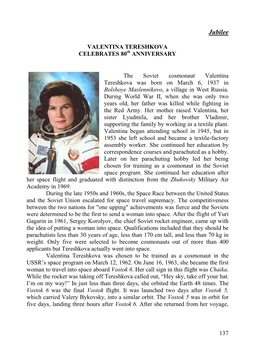 VALENTINA TERESHKOVA CELEBRATES 80Th ANNIVERSARY