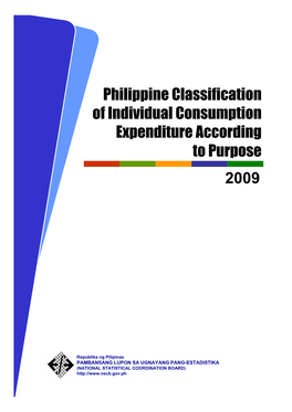 Philippine Classification of Individual Consumption Expenditure According to Purpose 2009