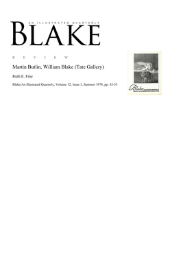 Martin Butlin, William Blake (Tate Gallery)