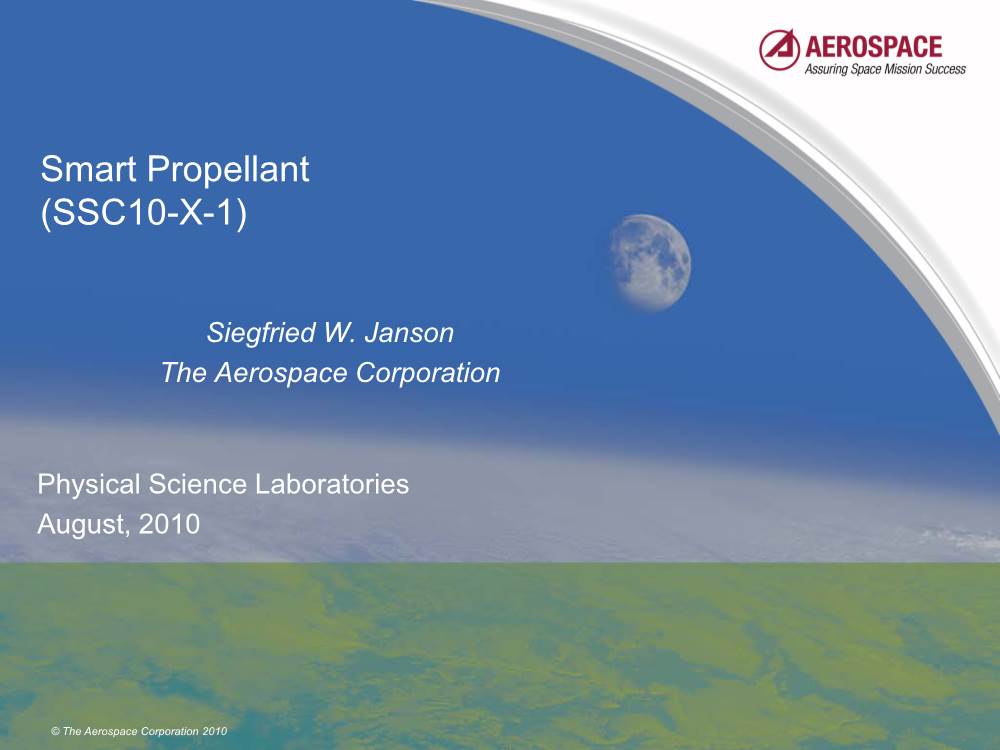 Presentation Format Guidelines for the Aerospace Corporation