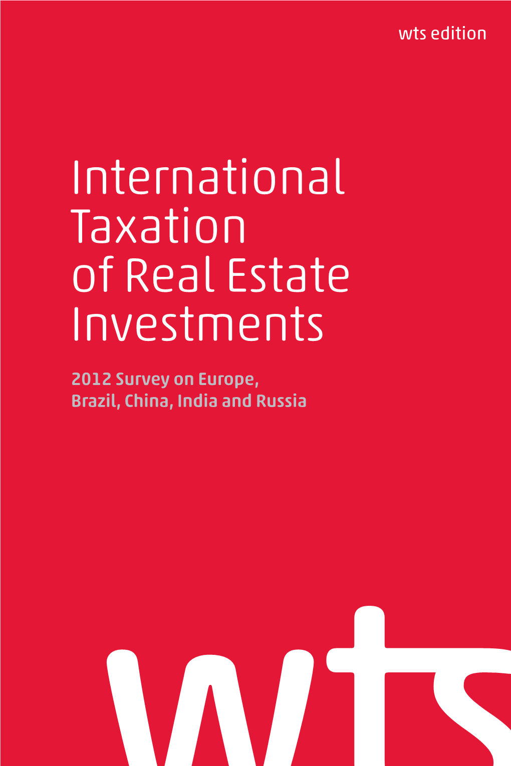 International Taxation of Real Estate Investments