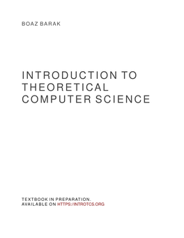 Introduction to Theoretical Computer Science