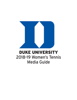 DUKE UNIVERSITY 2018-19 Women's Tennis