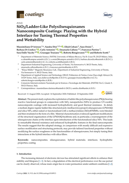 Sio2/Ladder-Like Polysilsesquioxanes Nanocomposite Coatings: Playing with the Hybrid Interface for Tuning Thermal Properties and Wettability
