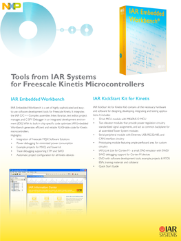 Tools from IAR Systems for Freescale Kinetis Microcontrollers