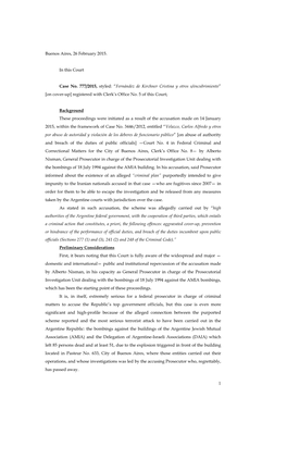 Buenos Aires, 26 February 2015. in This Court Case No. 777/2015, Styled
