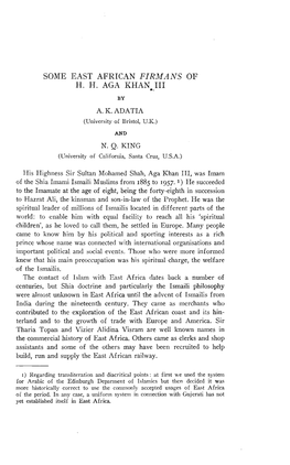 Some East African Firmans of Hh Aga Khan Iii by Ak