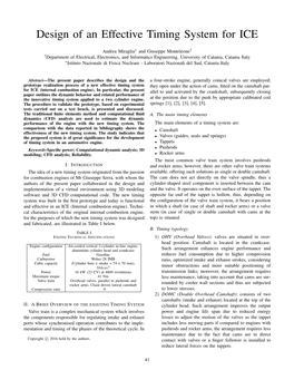 Design of an Effective Timing System for ICE