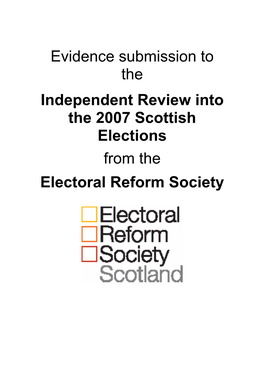 Evidence Submission to the Independent Review Into the 2007