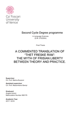 “Thet Freske Riim”: the Myth of Frisian Liberty Between Theory and Practice