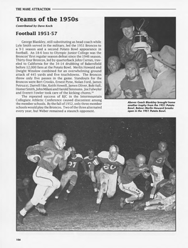 Teams of the 1950S Contributed by Dave Koch Football 1951-57