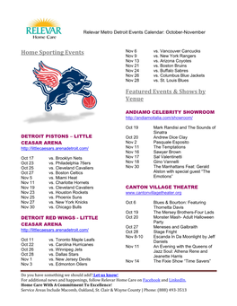 Home Sporting Events Featured Events & Shows by Venue