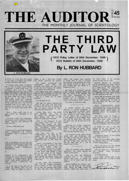 PARTY LAW HCO Policy Letter of 26Th December, 1968 ) ( HCO Bulletin of 26Th December, 1968 by L