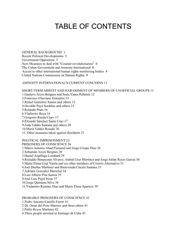 Table of Contents