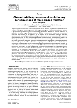 Characteristics, Causes and Evolutionary Consequences of Male-Biased Mutation