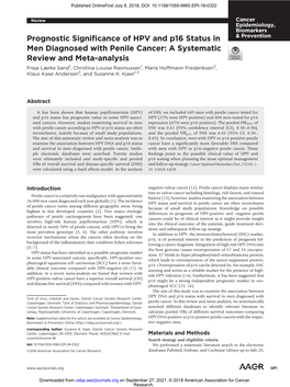 Prognostic Significance of HPV and P16 Status in Men Diagnosed with Penile Cancer: a Systematic Review and Meta-Analysis