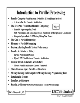 Introduction to Parallel Processing
