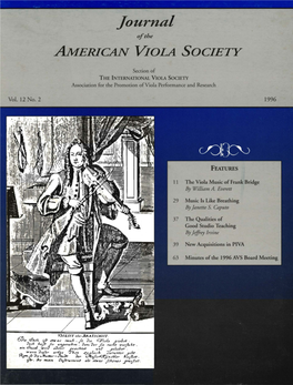 Journal of the American Viola Society Volume 12 No. 2, 1996