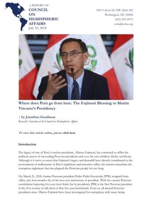 The Fujimori Blessing to Martín Vizcarra's Presidency